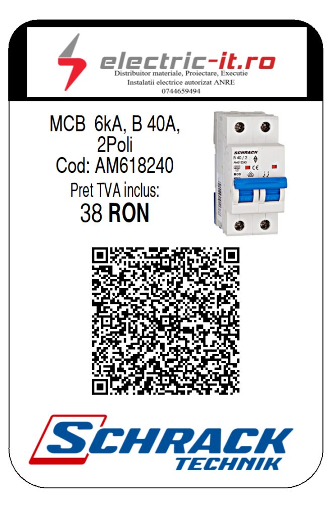 AM618240 - MCB 6kA, B 40A, 2Poli