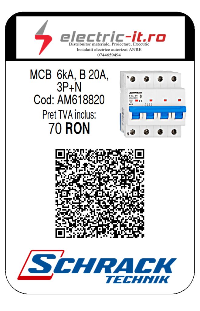 AM618820 - MCB 6kA, B 20A,3P+N