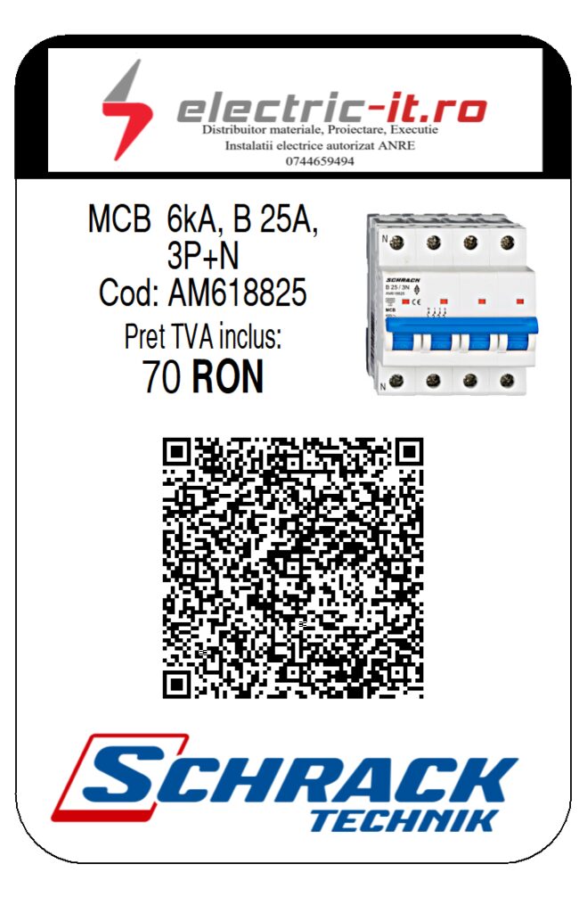 AM618825 - MCB 6kA, B 25A,3P+N